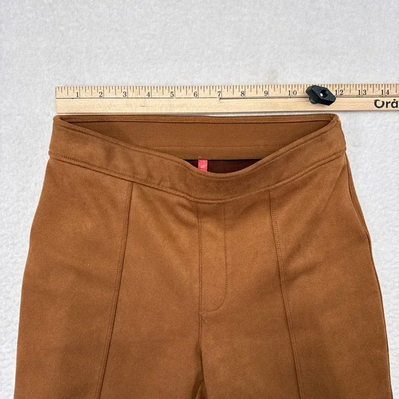 Spanx High Waisted Faux Suede Flare Pants Size Small Camel Brown Country Western - Picture 9 of 11